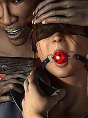 The gag consisted of a broad leather mouth cover with an adjustable strap - Forced Betrayal by Quoom