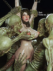 The two ugly cocks are rubbing against each other inside my belly - Fallen Lady 7 by Jared999D