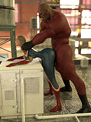 Super power in a big dick - Captain Marvel aliens fight by 3D Pose